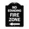 Signmission No Standing Fire Zone W/ Left Arrow Heavy-Gauge Aluminum Sign, 24" x 18", BW-1824-23586 A-DES-BW-1824-23586 - alternate 1